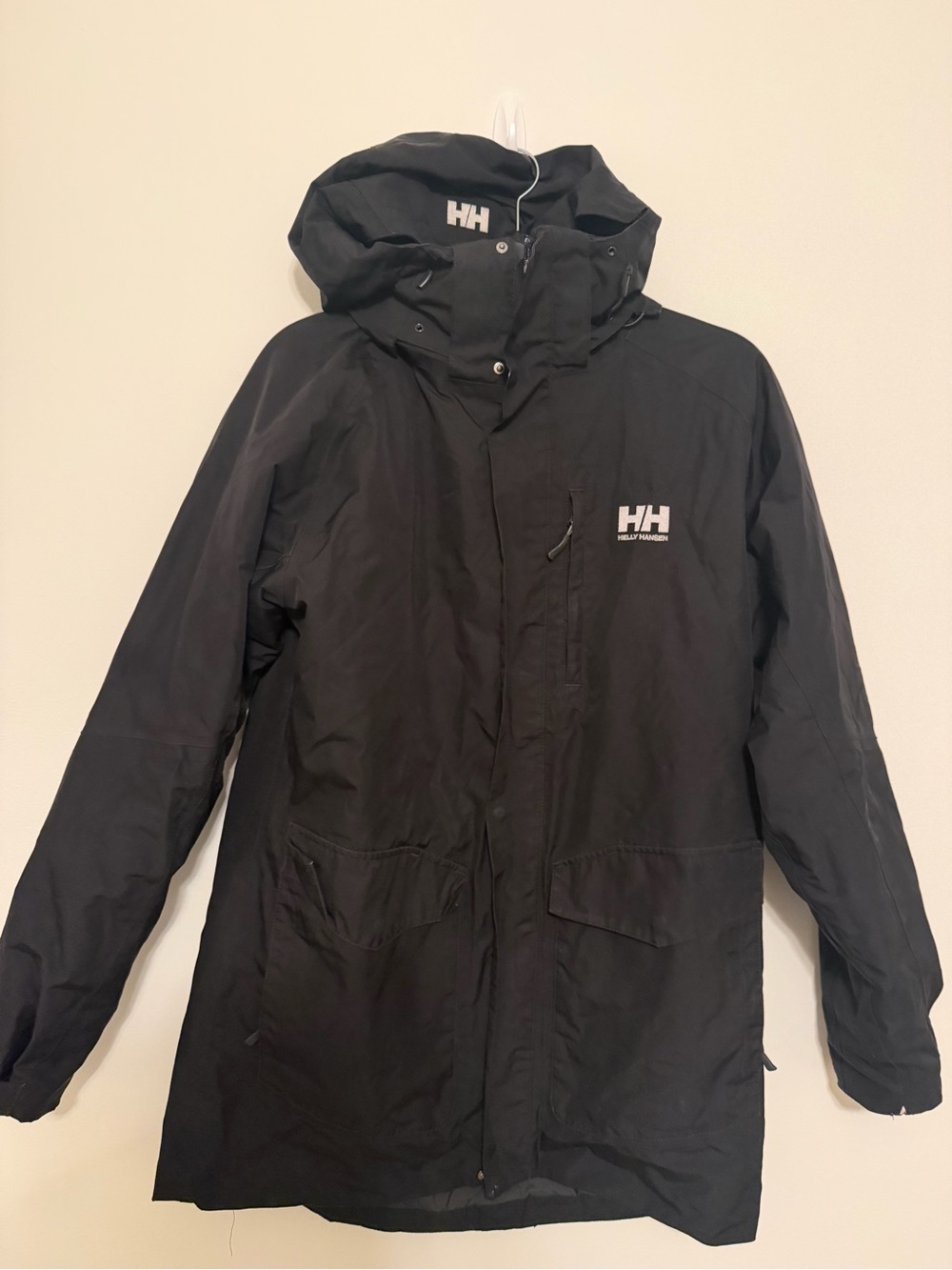 Helly Hansen Helly Tech Insulated Parka Jacket Black Hooded Waterproof Size M